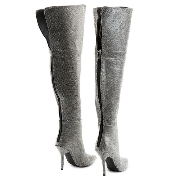 Sparkly Rhinestone Thigh High Boots - Picture 2 of 9